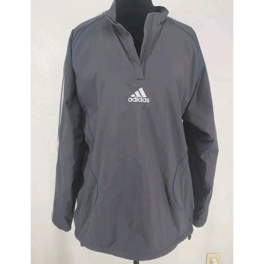 Adidas Small | Blue Grey Reversible Lightweight Windbreaker Pullover Mens